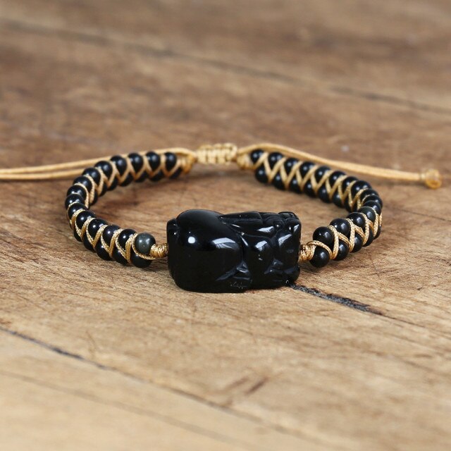 Bracelet Yoga en Obsidienne "Protection & Réconfort"