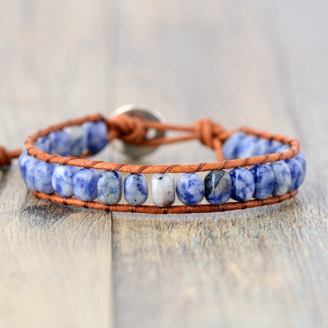 Bracelet Bohémien en Sodalite "Humilité & Courage"