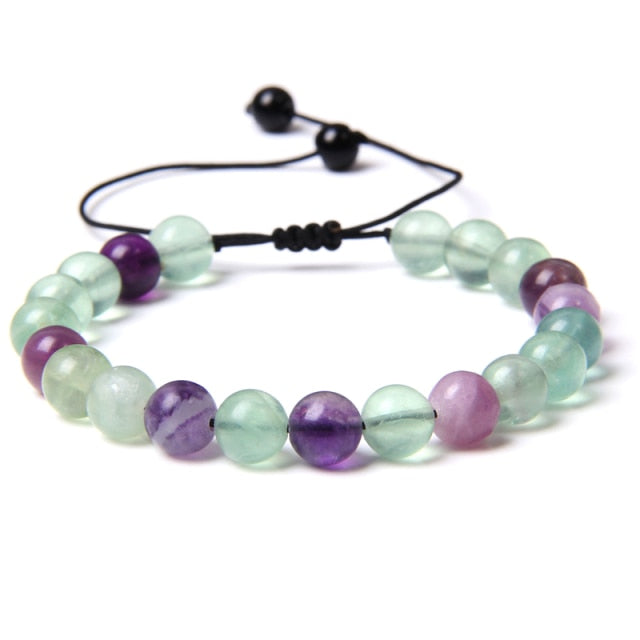 Bracelet en Fluorite "Stabilité & Clairvoyance" - Ajustable