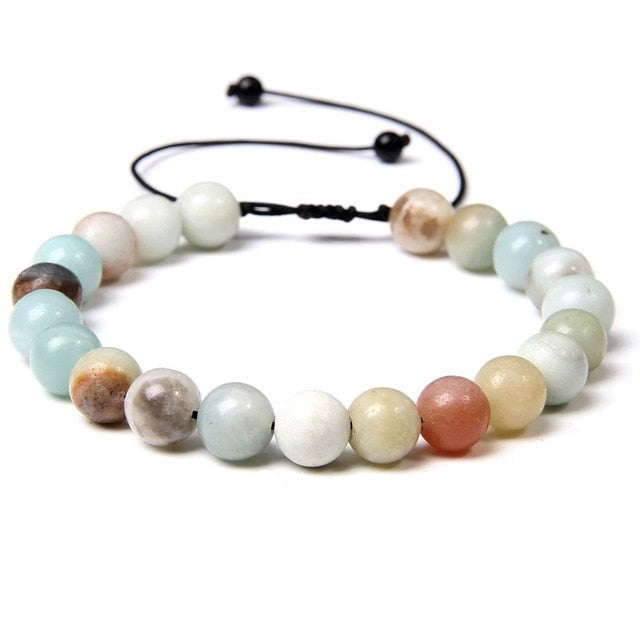 Bracelet Guérison en Amazonite "Paix & Courage" - Ajustable