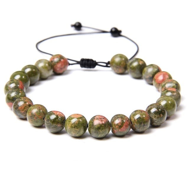 Bracelet Guérison en Unakite "Confiance & Sagesse" - Ajustable