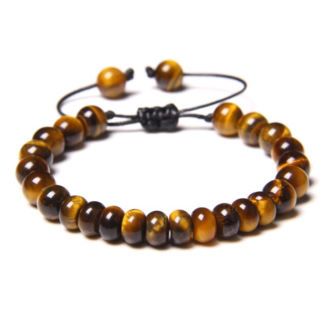 Bracelet en Oeil de tigre "Courage & Audace" - Ajustable