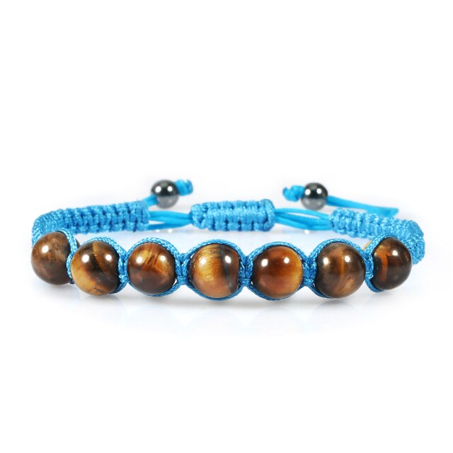 Bracelet en Oeil de tigre "Courage & Audace" - Ajustable