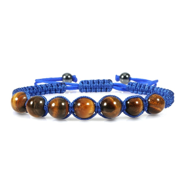 Bracelet en Oeil de tigre "Courage & Audace" - Ajustable