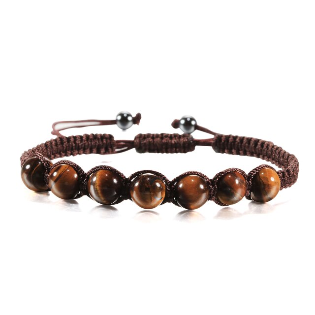 Bracelet en Oeil de tigre "Courage & Audace" - Ajustable