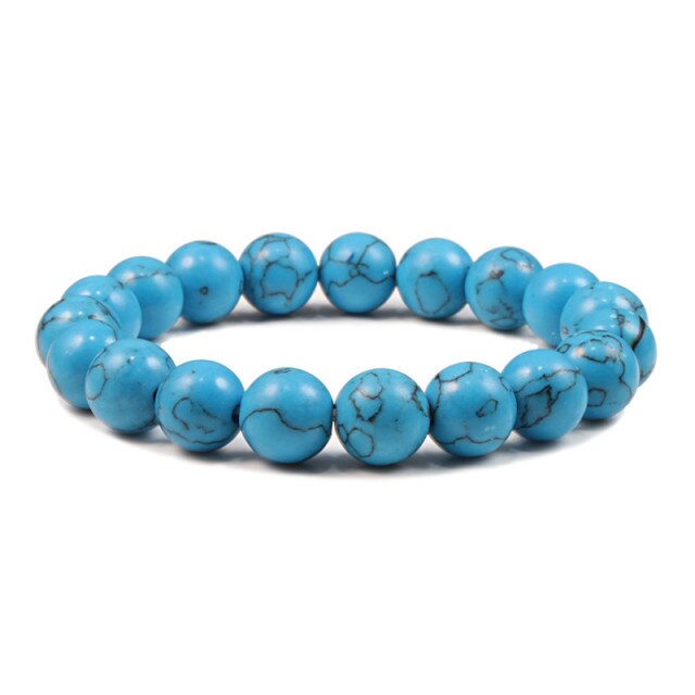 Bracelet Yoga en Turquoise bleue "Sérénité & Bien être"