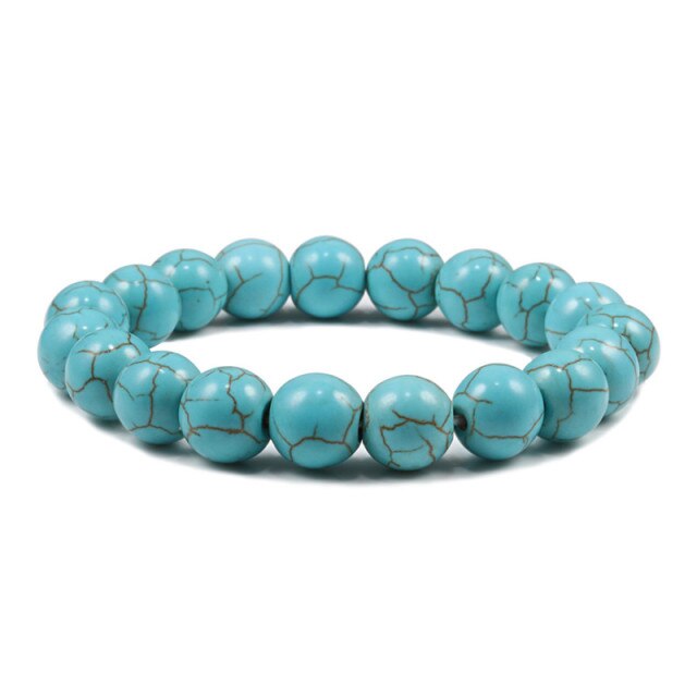 Bracelet Yoga en Turquoise bleue "Sérénité & Bien être"