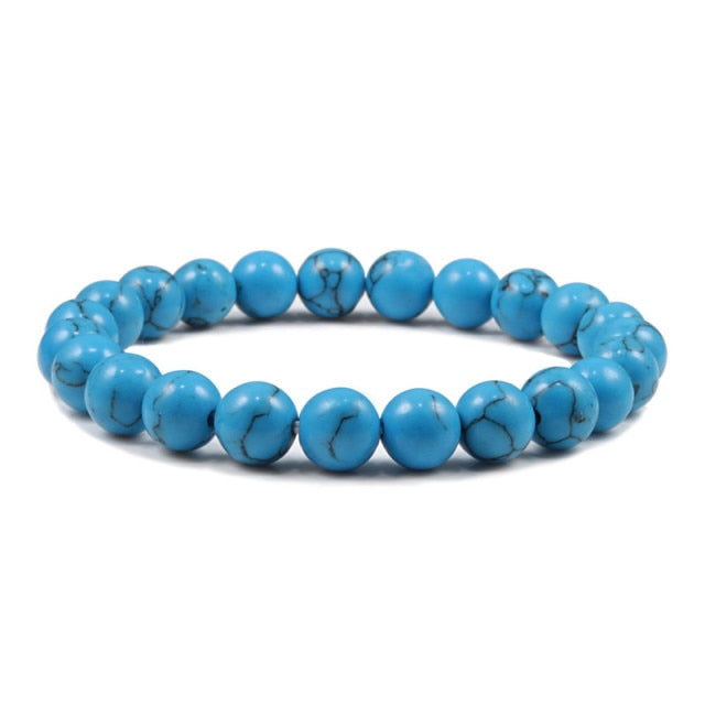 Bracelet Yoga en Turquoise bleue "Sérénité & Bien être"