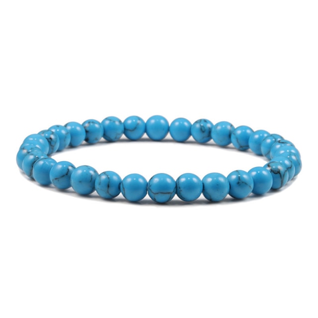 Bracelet Yoga en Turquoise bleue "Sérénité & Bien être"