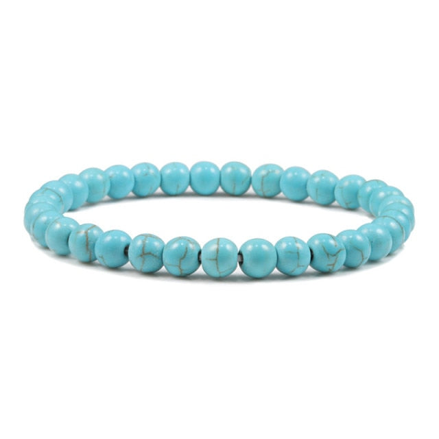 Bracelet Yoga en Turquoise bleue "Sérénité & Bien être"