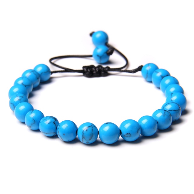 Bracelet en Turquoise bleue "Sérénité & Bien être" - Ajustable