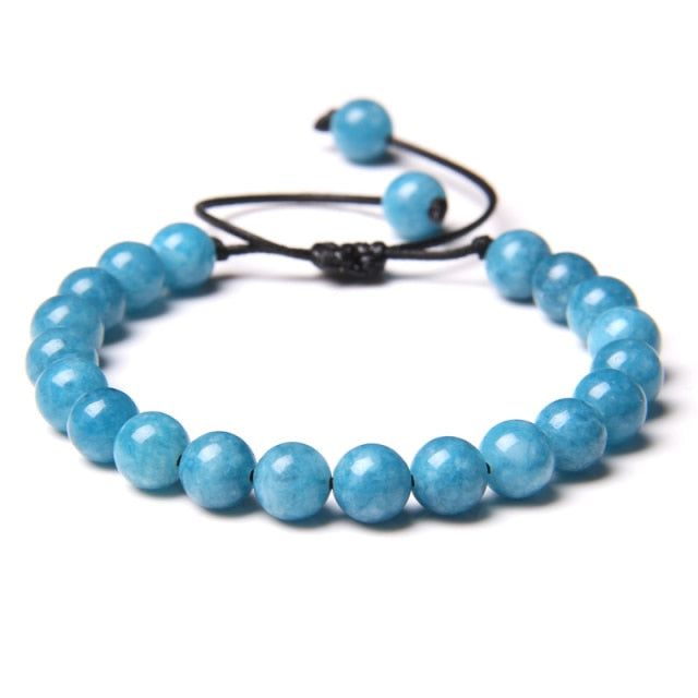 Bracelet en Aigue Marine "Paix & Sérénité" - Ajustable