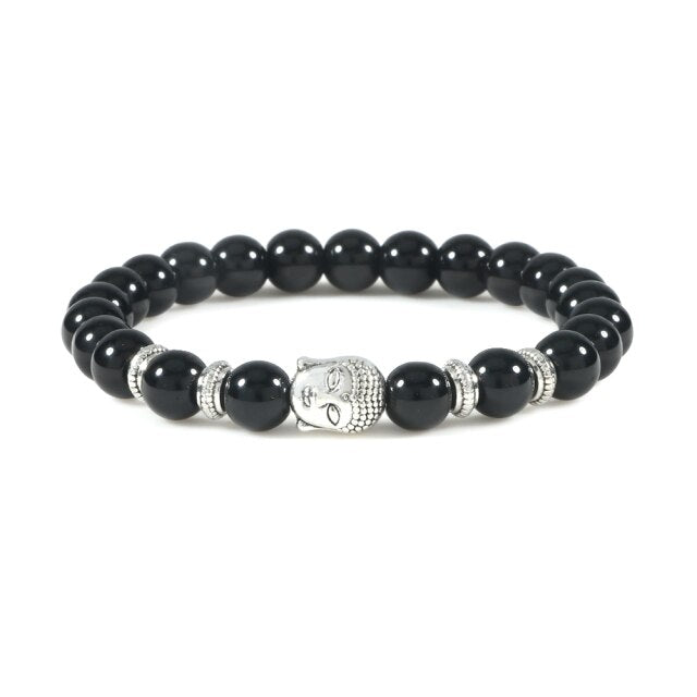 Bracelet en Onyx "Stabilité & Maîtrise de soi" - Bouddha