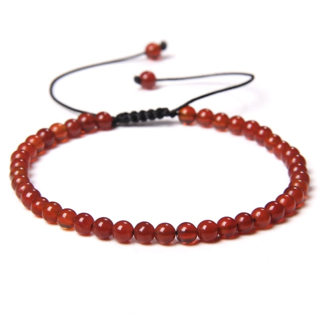 Bracelet Reiki en Agate feu "Énergie & Sécurité" - Ajustable