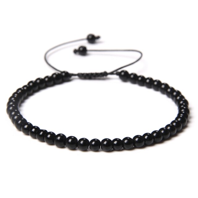 Bracelet Reiki en Onyx "Stabilité & Maîtrise de soi" - Ajustable