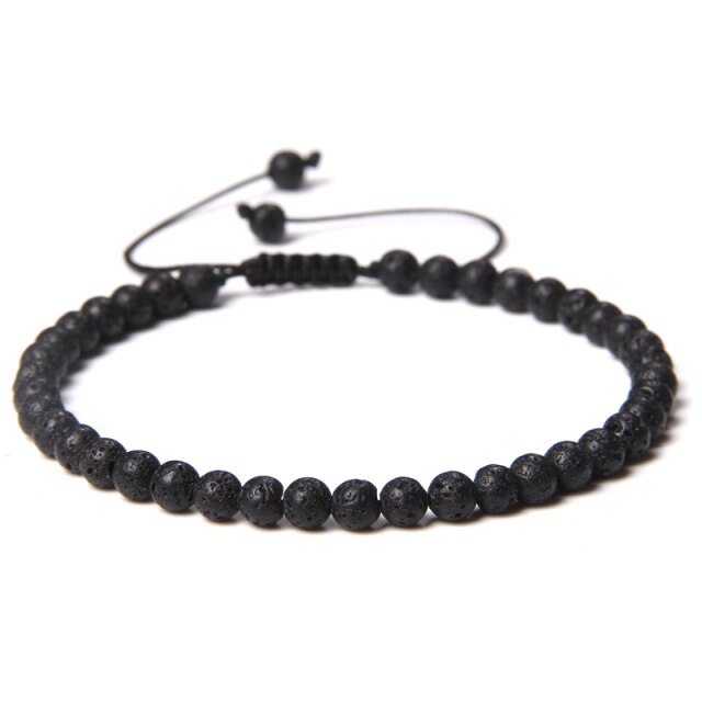 Bracelet Reiki en Pierre de lave "Ancrage & Stabilité" - Ajustable