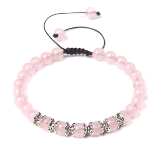 Bracelet Yoga en Quartz rose "Amour & Confiance en soi" - Ajustable