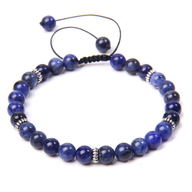 Bracelet Yoga en Sodalite "Humilité & Courage" - Ajustable