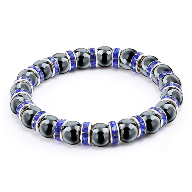 Bracelet Magnétique en Hématite "Force & Puissance"