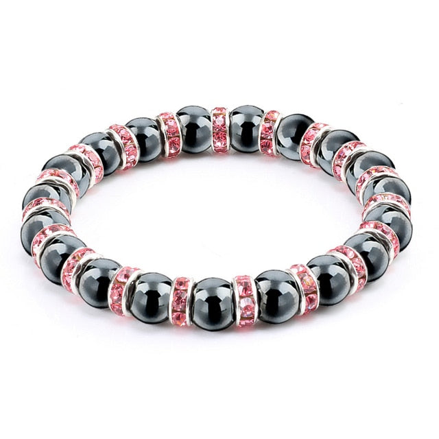 Bracelet Magnétique en Hématite "Force & Puissance"