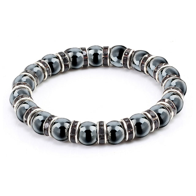 Bracelet Magnétique en Hématite "Force & Puissance"