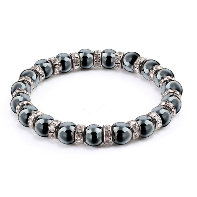 Bracelet Magnétique en Hématite "Force & Puissance"