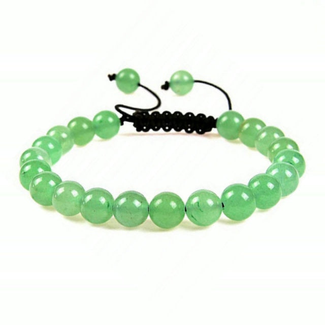 Bracelet Yoga en Aventurine verte "Développement & Épanouissement" - Ajustable