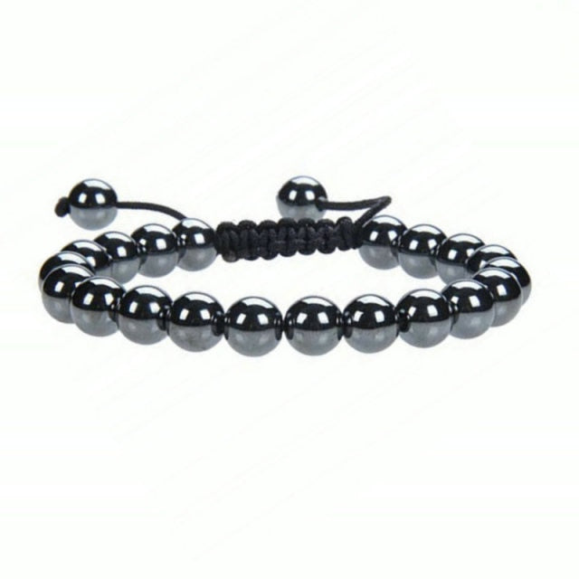 Bracelet Yoga en Hématite "Force & Puissance" - Ajustable