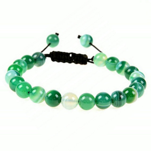 Bracelet Yoga en Agate verte "Équilibre & Fertilité" - Ajustable