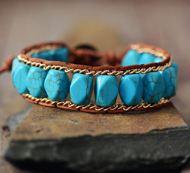 Bracelet en Turquoise "Stabilité & Empathie"