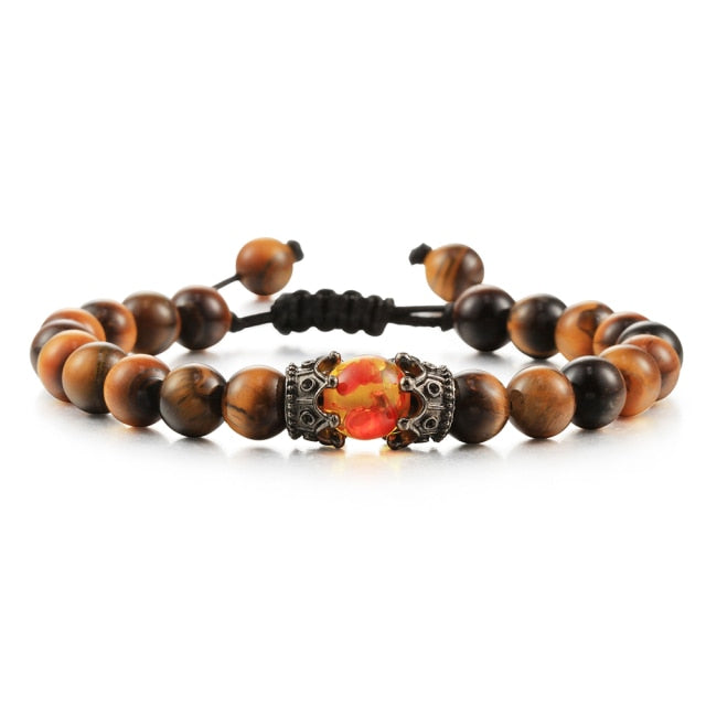 Bracelet en Oeil de tigre "Courage & Audace" - Ajustable