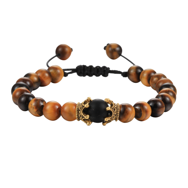 Bracelet en Oeil de tigre "Courage & Audace" - Ajustable