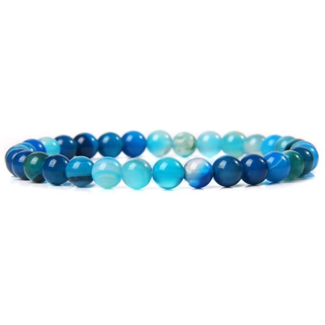 Bracelet Reiki en Agate bleue "Harmonie & Apaisement"