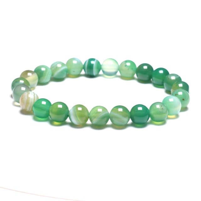 Bracelet Guérison en Agate verte "Équilibre & Fertilité"