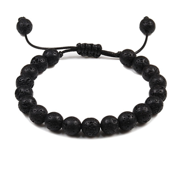 Bracelet Yoga en Pierre de lave "Ancrage & Stabilité" - Ajustable