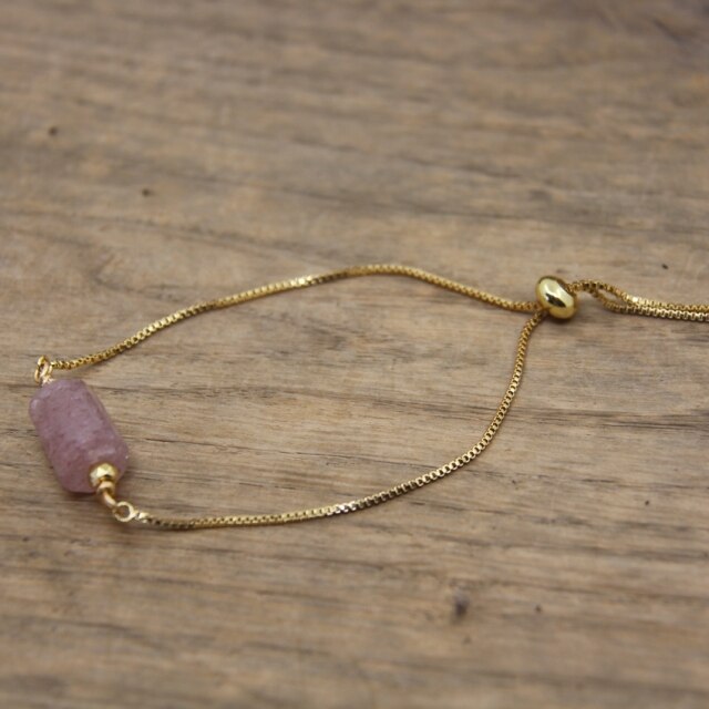 Bracelet en Quartz fraise "Légèreté & Amour"