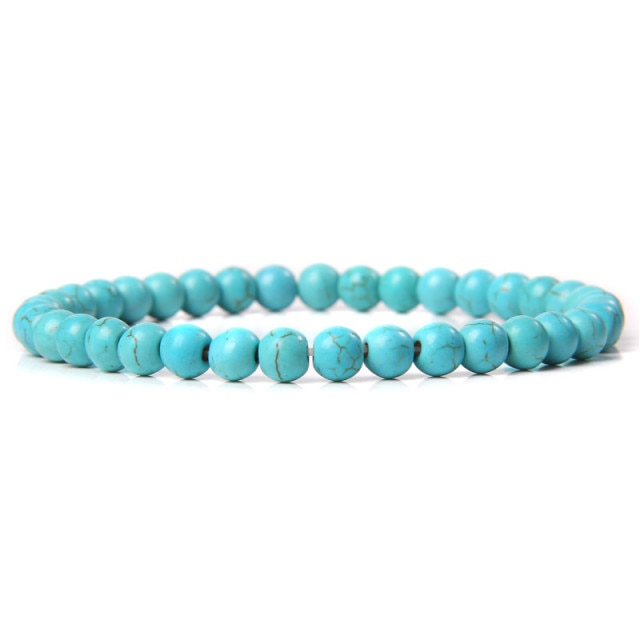 Bracelet Yoga en Turquoise bleue "Sérénité & Bien être"