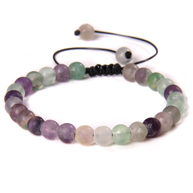 Bracelet en Fluorite "Stabilité & Clairvoyance" - Ajustable