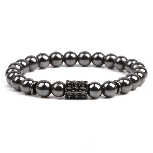 Bracelet Magnétique en Hématite "Force & Puissance"