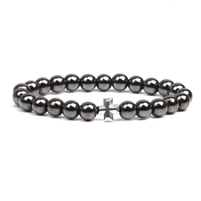 Bracelet Magnétique en Hématite "Force & Puissance" - Positif