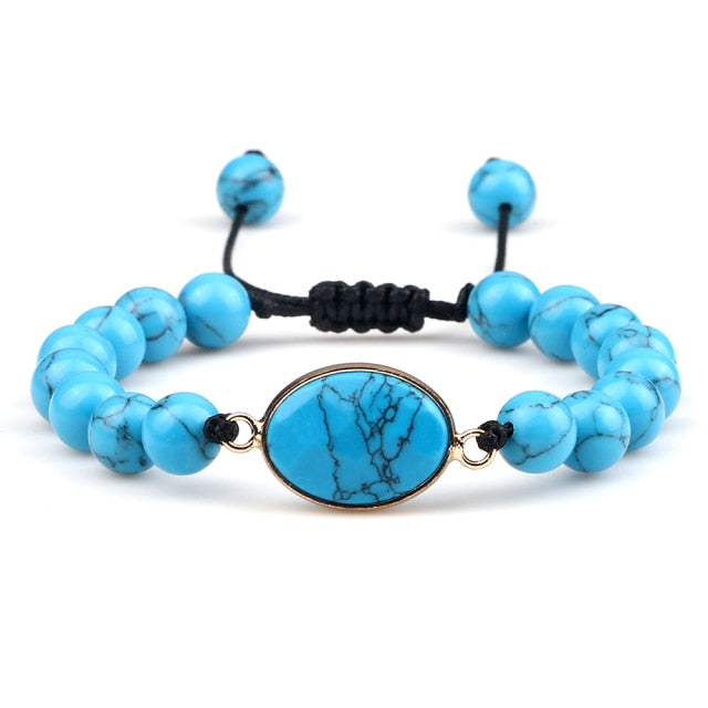 Bracelet en Turquoise bleue "Sérénité & Bien être"