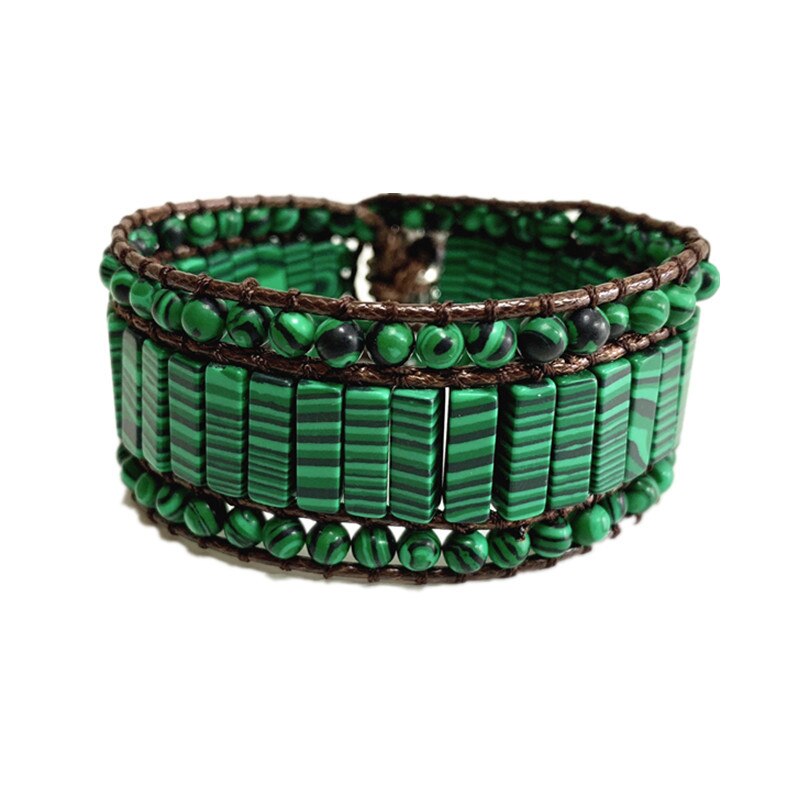 Bracelet Bohémien en Malachite "Protection & Clairvoyance"