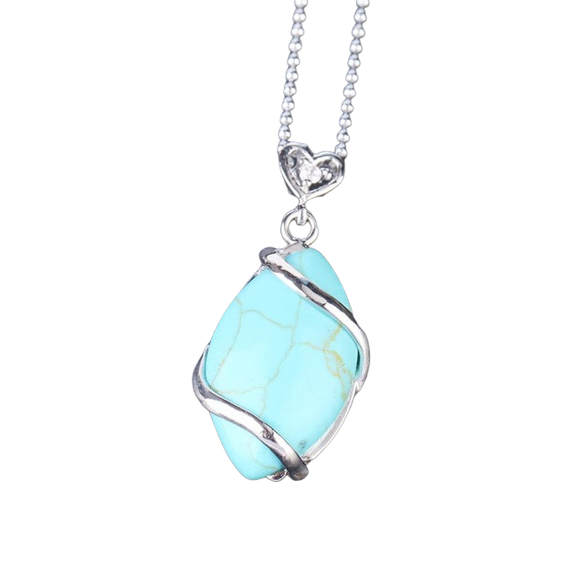 Chaîne et son Pendentif Guérison en Turquoise "Stabilité & Empathie"