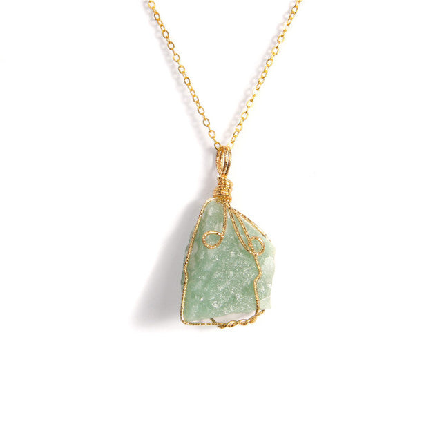 Chaîne et son Pendentif Guérison en Aventurine "Chance & Fortune"