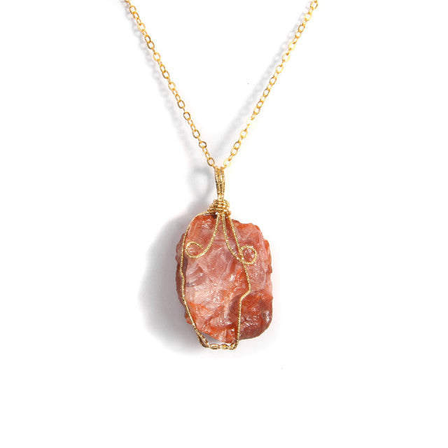 Chaîne et son Pendentif Guérison en Agate "Ancrage & Equilibre"