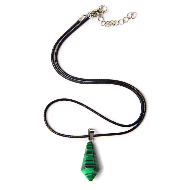 Cordon et son Pendentif Reiki en Malachite "Protection & Clairvoyance"