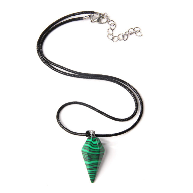 Cordon et son Pendentif Reiki en Malachite "Protection & Clairvoyance"