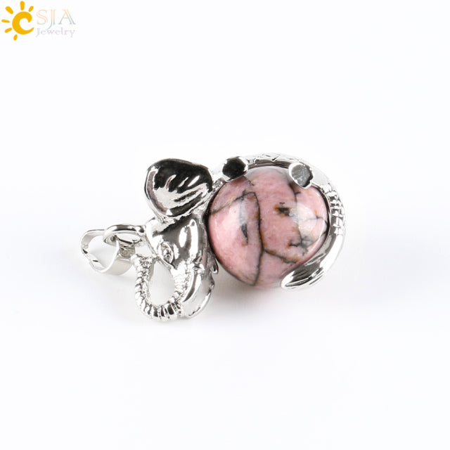 Pendentif Guérison en Rhodonite "Amour & Bienveillance" - Éléphant