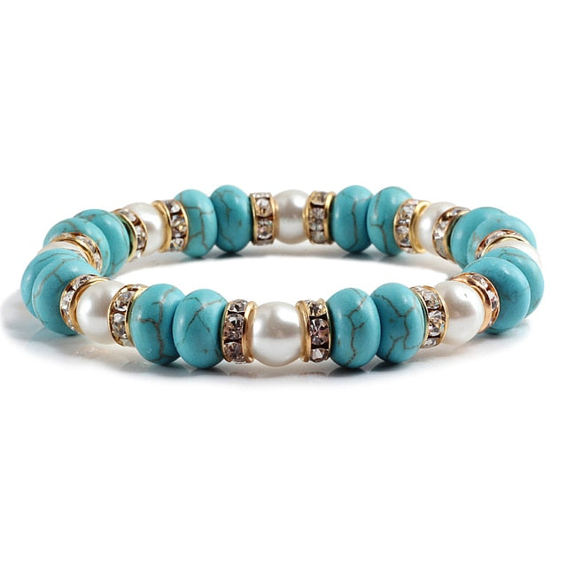 Bracelet en Turquoise bleue "Sérénité & Bien être"