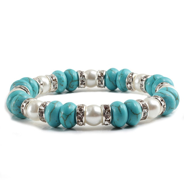 Bracelet en Turquoise bleue "Sérénité & Bien être"